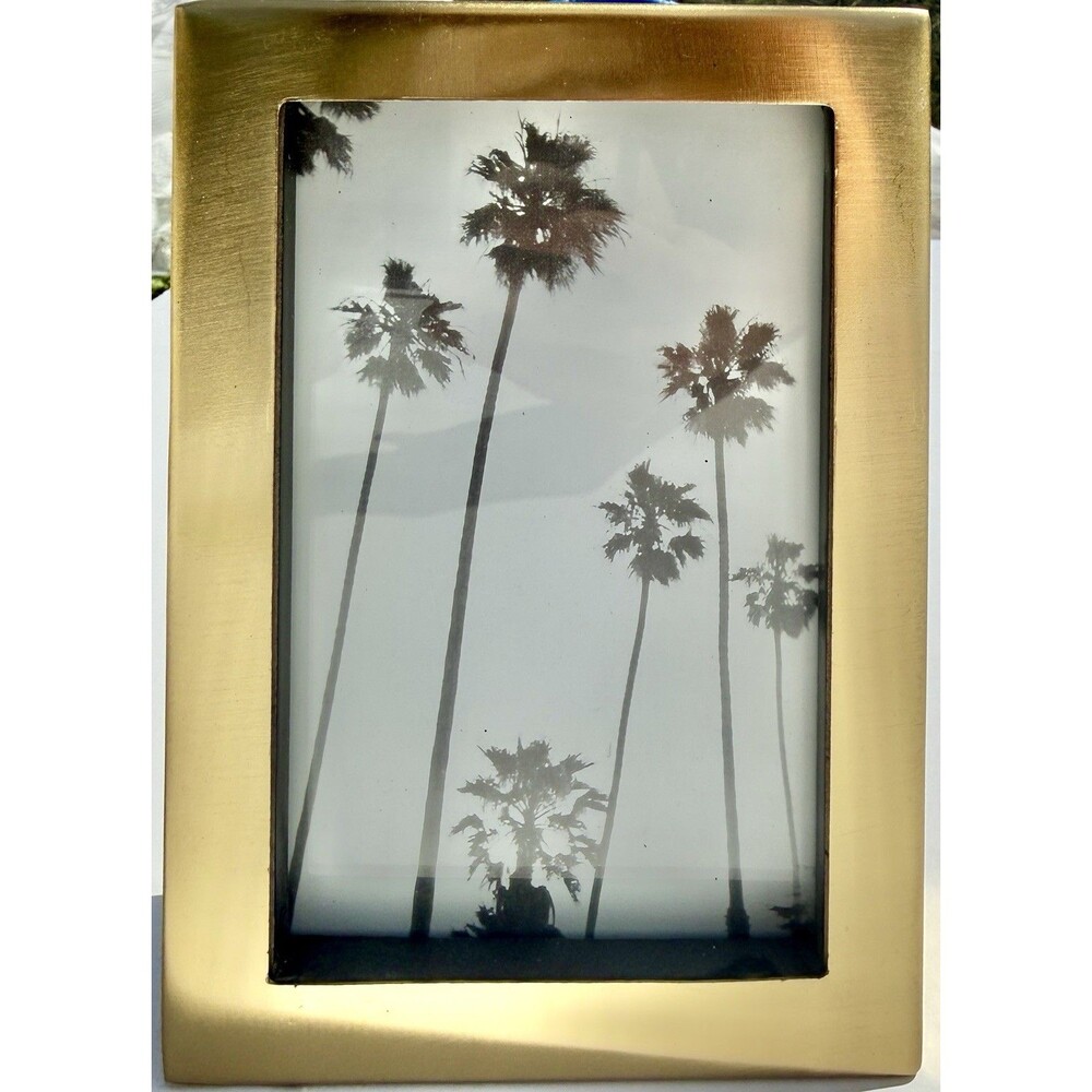 Cost Plus Gold Metal Frame With Glass 5x7x1.5 in. New Open Box